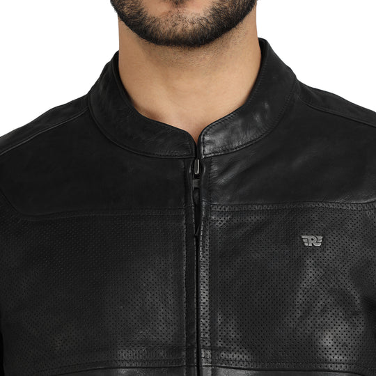 Jacket: Classic Leather Jacket (Black)