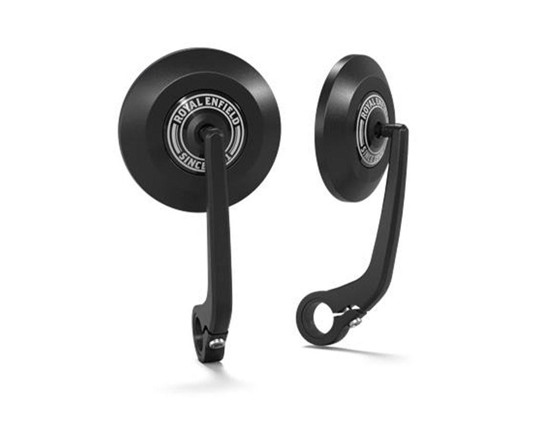 Royal Enfield Round Bar End Mirrors (New Style) (Black) KXA00461