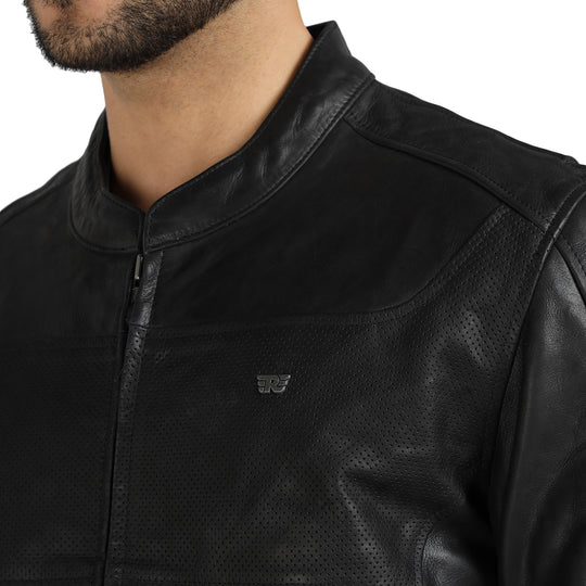 Jacket: Classic Leather Jacket (Black)