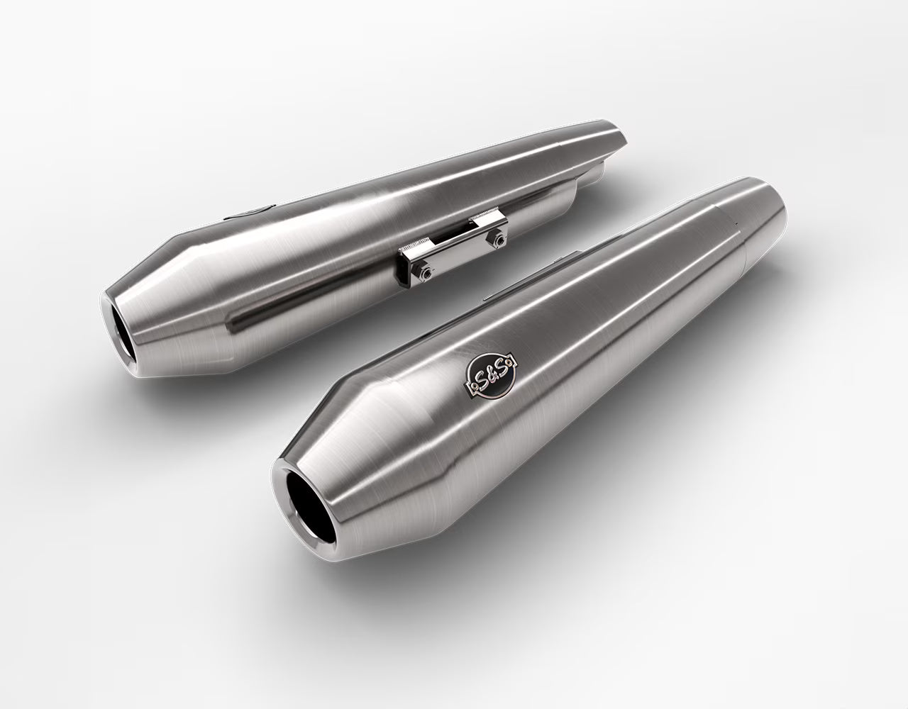 Royal Enfield S&S Silver Finish Slip On Silencer Exhausts (Pair) 1990462