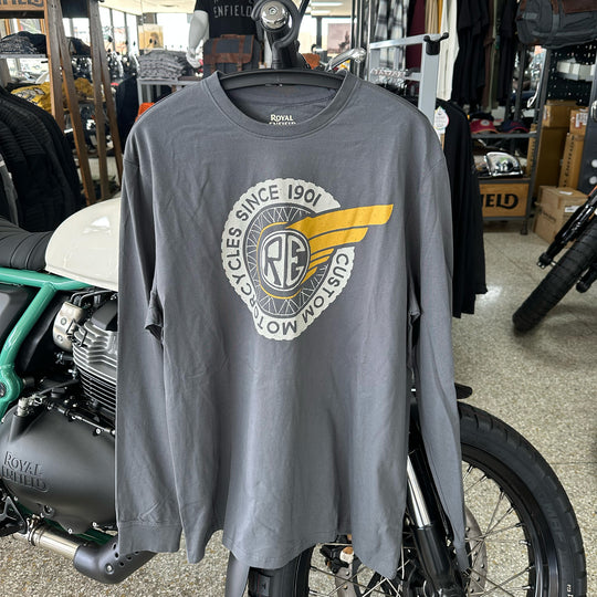 Long Sleeve: Men's Custom Motorcycles FS (gray)