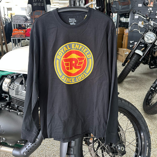 Long Sleeve: Men's Royal Enfield Crest FS (black)