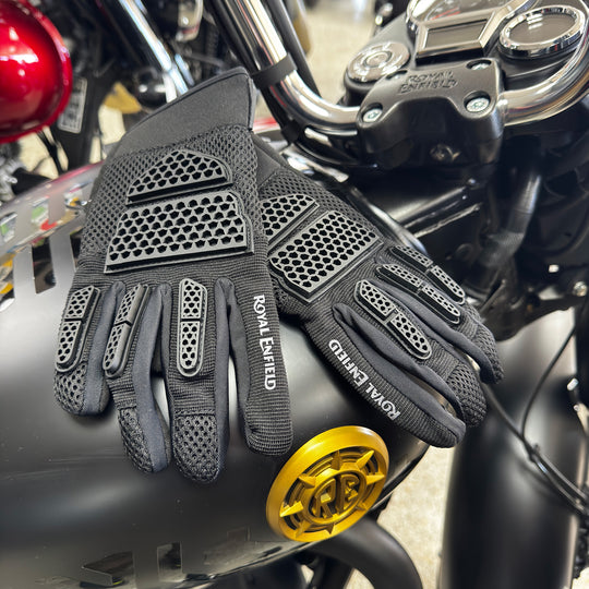 Gloves: Royal Enfield MX Lite (black/dark gray) Motorcycle Gloves