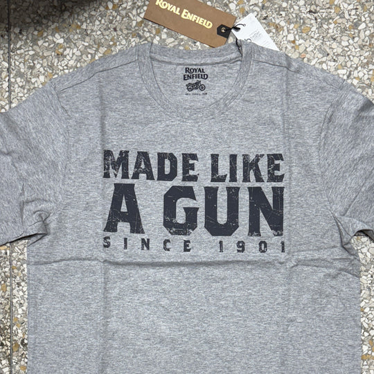 T-Shirt: Made Like a Gun (grey melange)