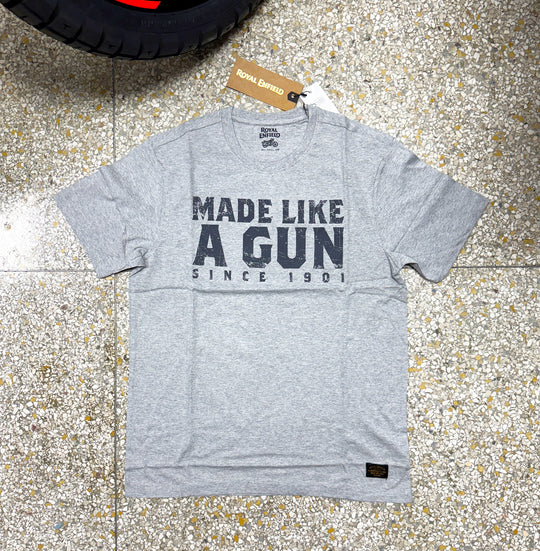 T-Shirt: Made Like a Gun (grey melange)