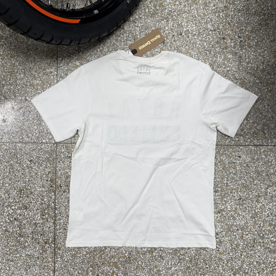 T-Shirt: Royal Enfield "Raised Letters" (white)