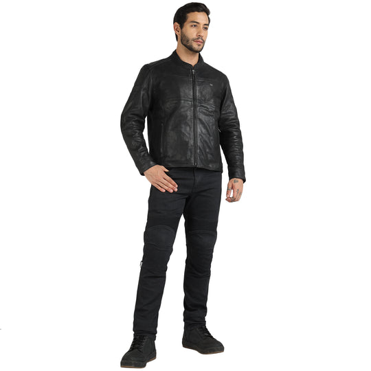 Jacket: Classic Leather Jacket (Black)