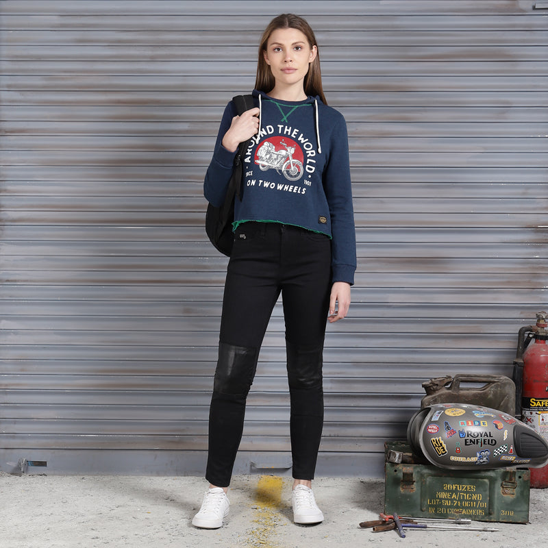 Long Sleeve: Women's Around the World Hoody (navy)