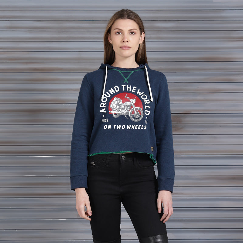Long Sleeve: Women's Around the World Hoody (navy)