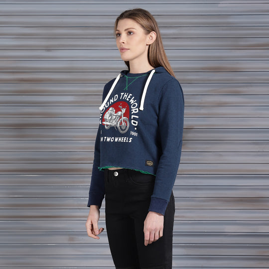 Long Sleeve: Women's Around the World Hoody (navy)