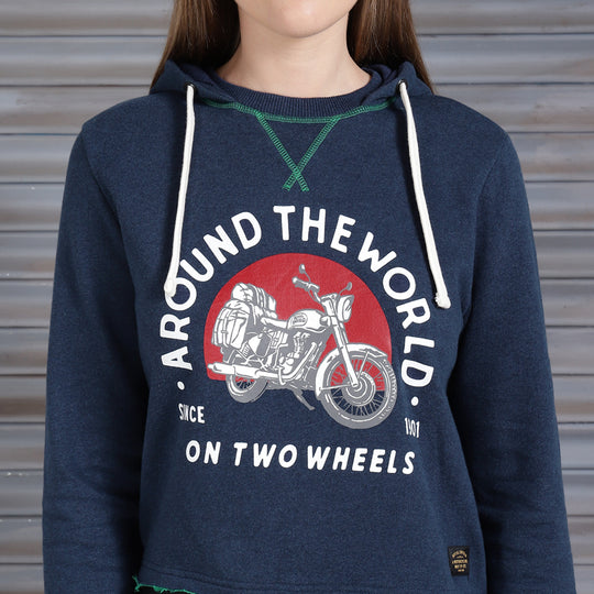 Long Sleeve: Women's Around the World Hoody (navy)