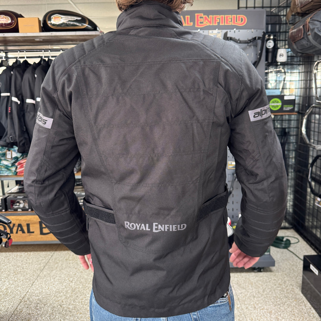 Jacket: Alpinestars Royal Enfield Gravity Drystar Riding Jacket (Black) Back View