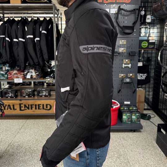 Jacket: Alpinestars Royal Enfield Gravity Drystar Riding Jacket (Black) Side View