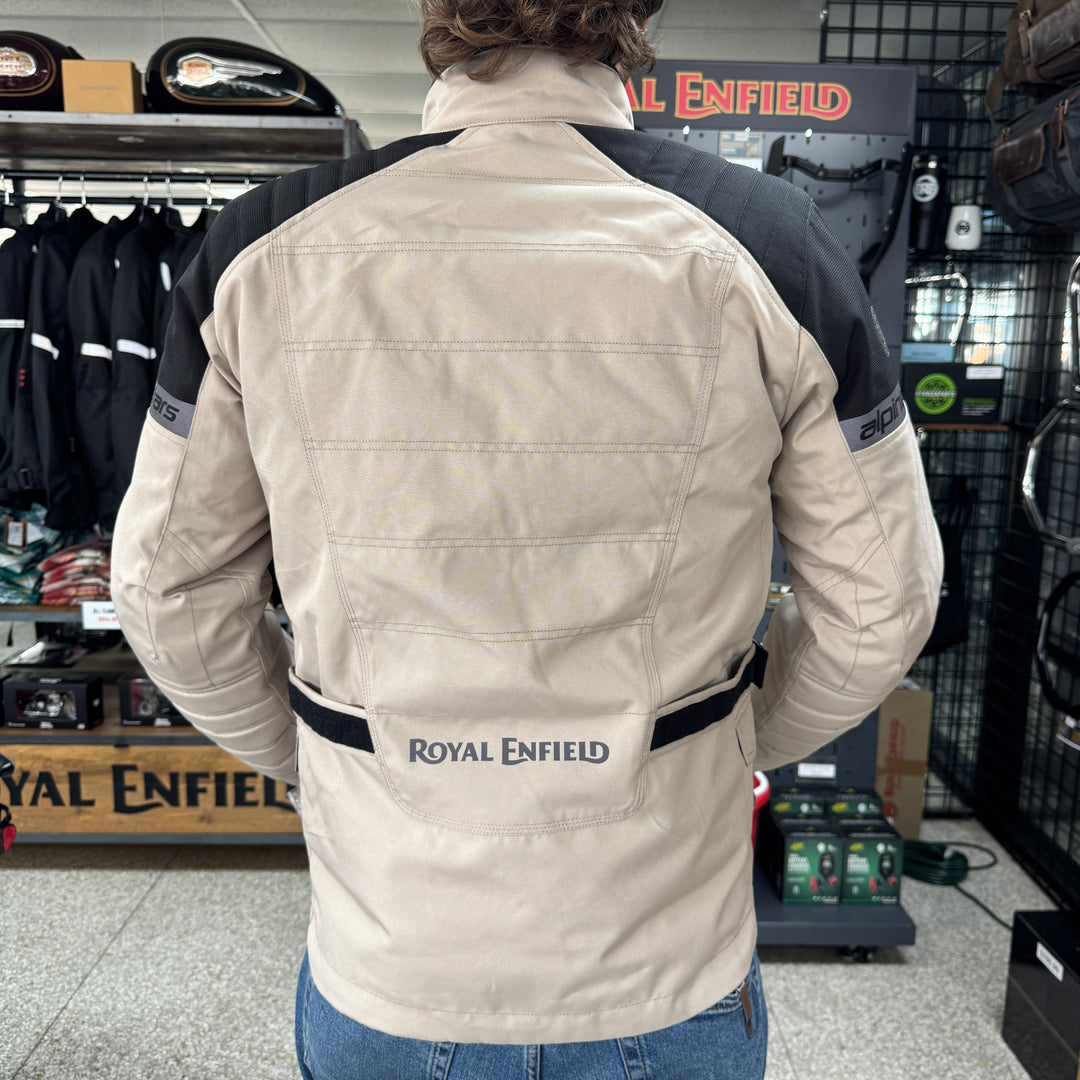 Jacket: Alpinestars Royal Enfield Gravity Drystar Riding Jacket (Khaki) Back View