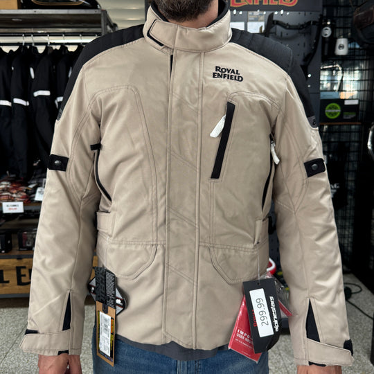 Jacket: Alpinestars Royal Enfield Gravity Drystar Riding Jacket (Khaki) Front view