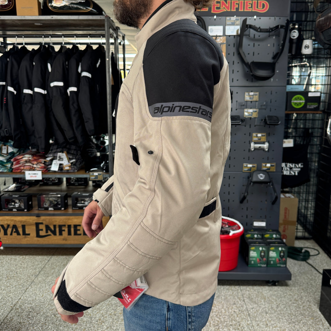Jacket: Alpinestars Royal Enfield Gravity Drystar Riding Jacket (Khaki) Side View