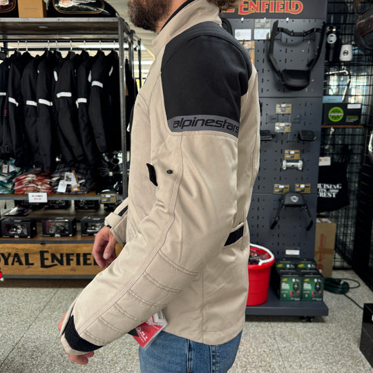 Jacket: Alpinestars Royal Enfield Gravity Drystar Riding Jacket (Khaki) Side View