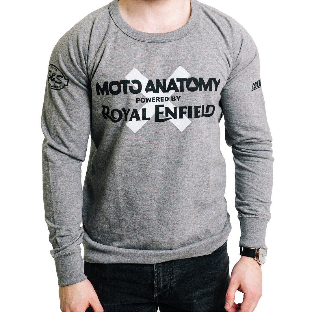 Long Sleeve: Men's Moto Anatomy Terry Crew (graphite)
