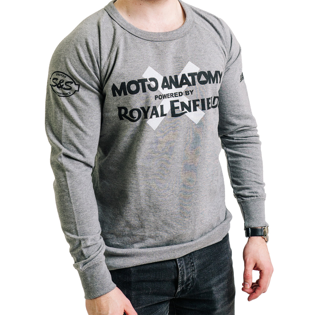 Long Sleeve: Men's Moto Anatomy Terry Crew (graphite)