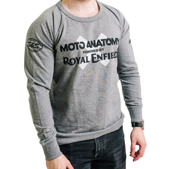 Long Sleeve: Men's Moto Anatomy Terry Crew (graphite)