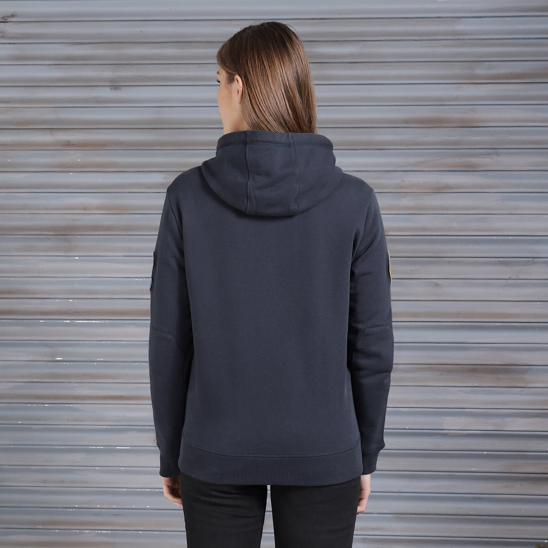 Long Sleeve: Women's Motorcross Hooded Sweater (navy)