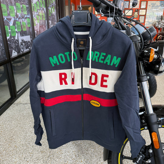 Long Sleeve: Women's Motorcross Hooded Sweater (navy)