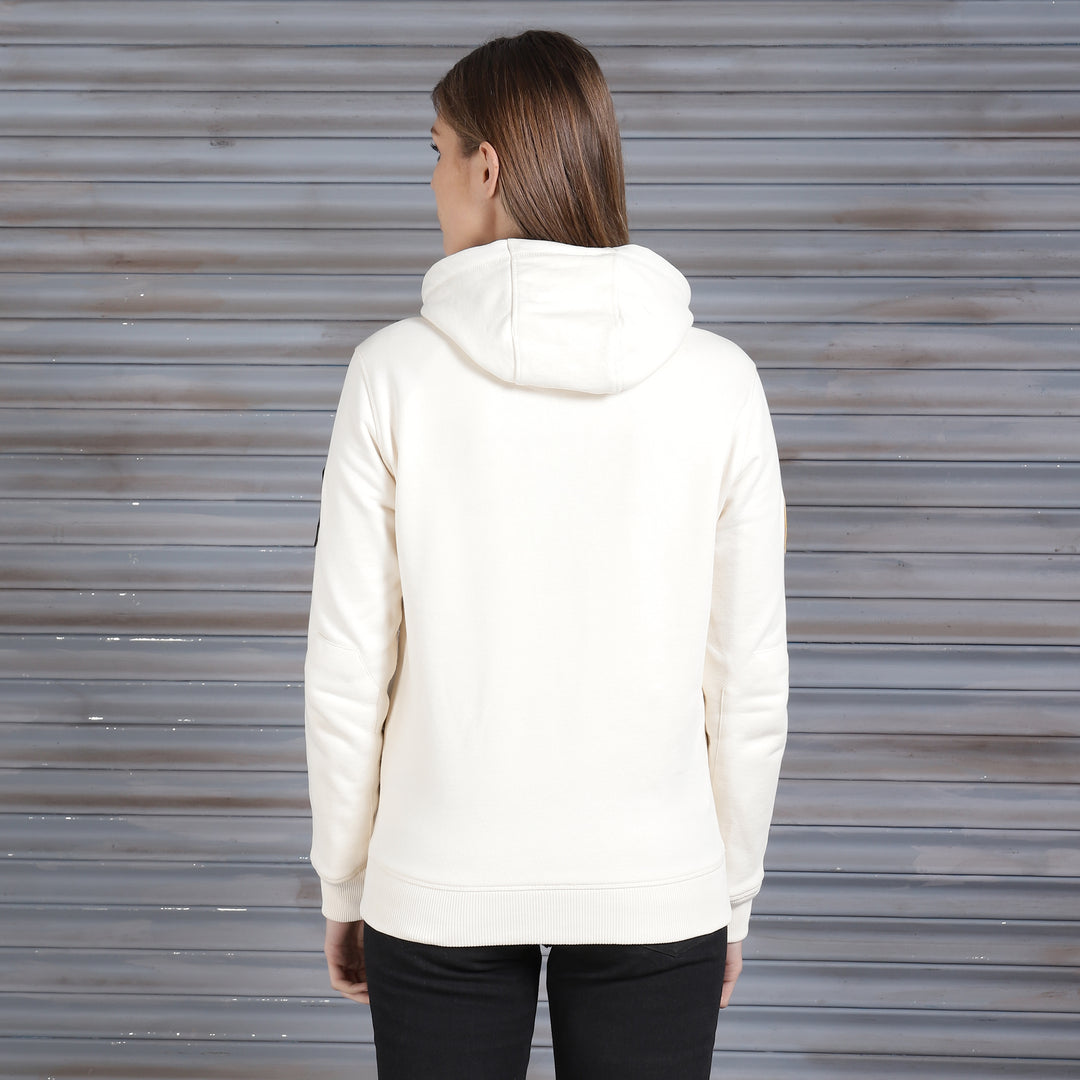 Long Sleeve: Women's Motorcross Hooded Sweater (off-white)