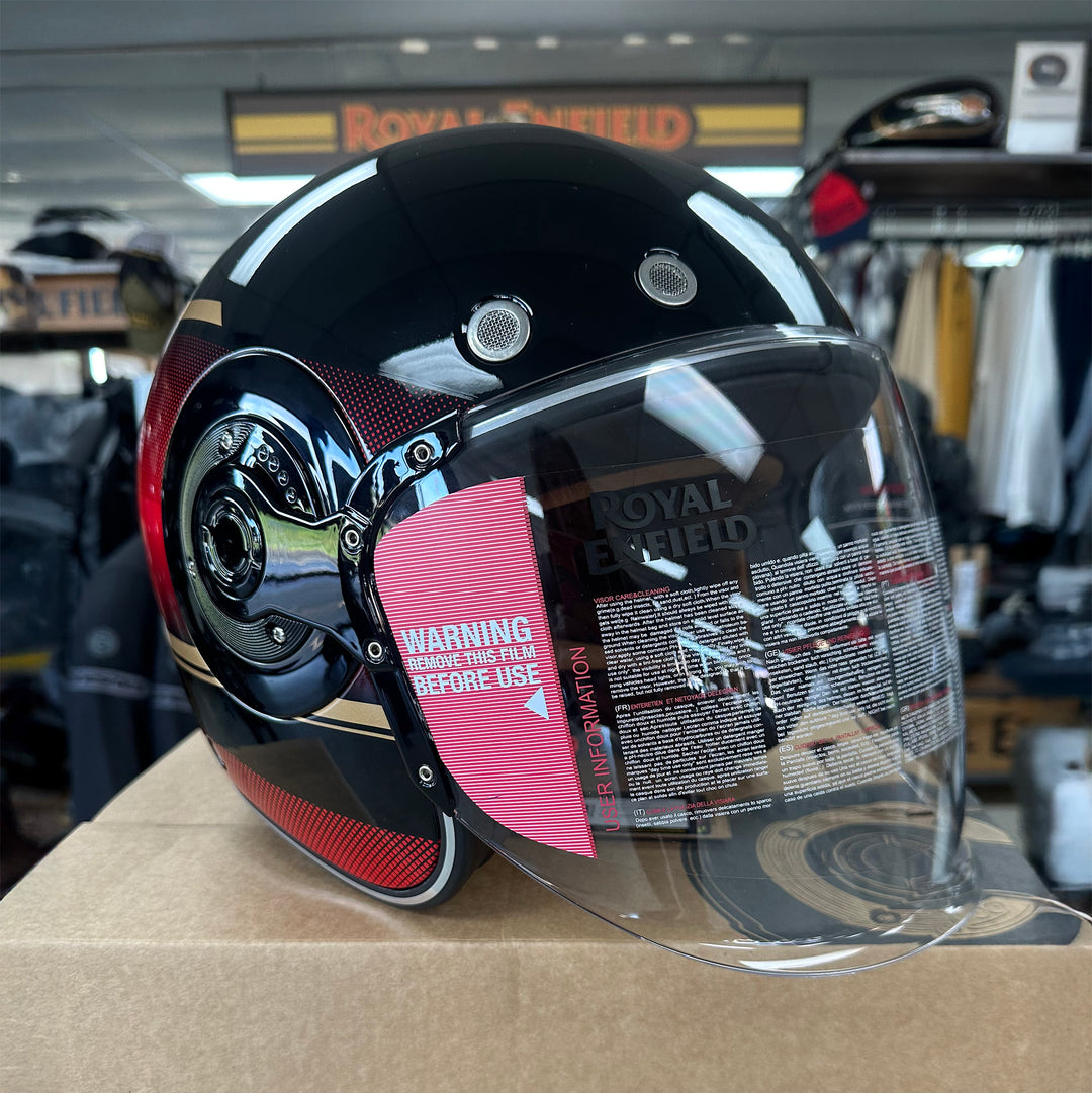 Helmets: Royal Enfield NEO MLG 1901 3/4 Motorcycle Helmet (Red) Helmets: Royal Enfield NEO MLG 1901 3/4 Motorcycle Helmet (Red)