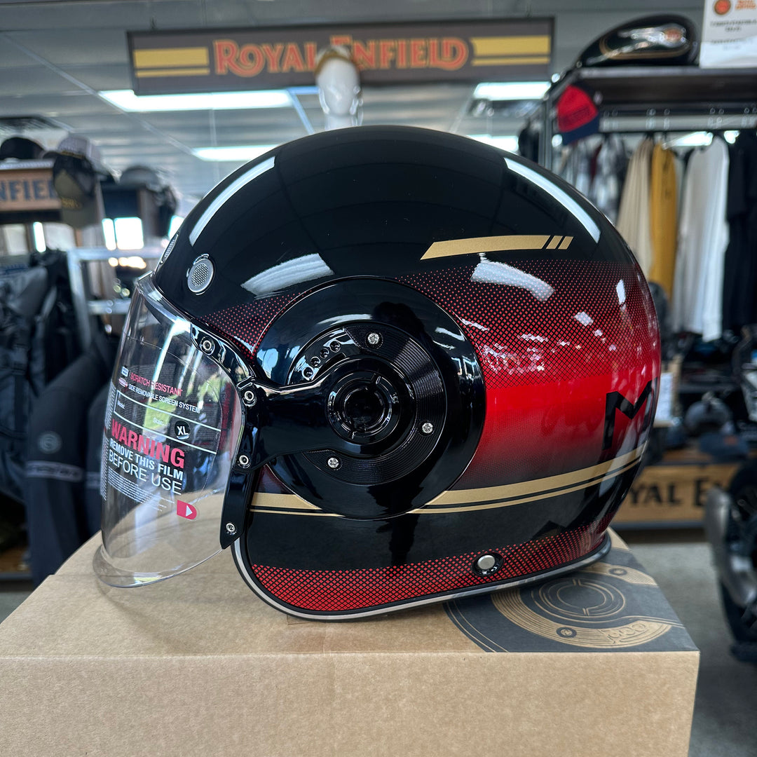 Helmets: Royal Enfield NEO MLG 1901 3/4 Motorcycle Helmet (Red)