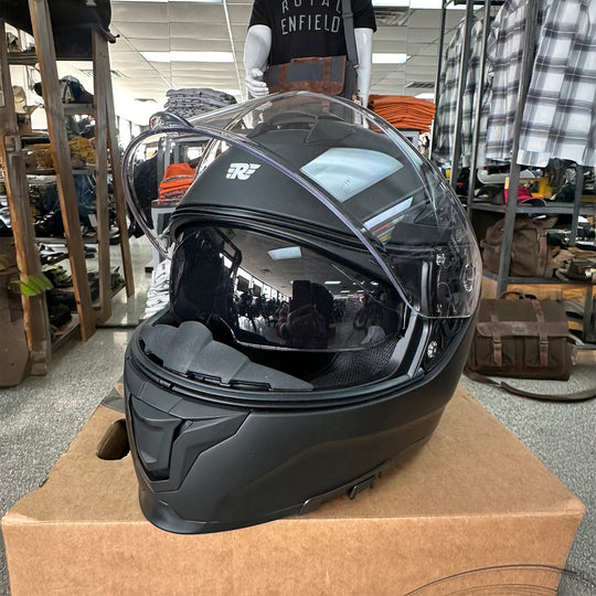 Helmets: Royal Enfield Vista Fiberglass Full Face Helmet (Black)