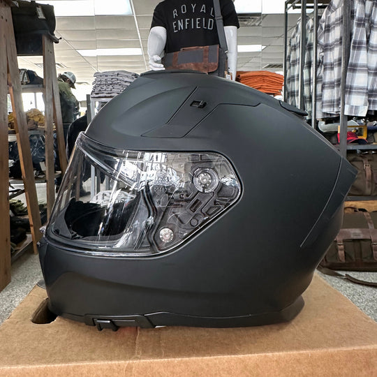 Helmets: Royal Enfield Vista Fiberglass Full Face Helmet (Black)