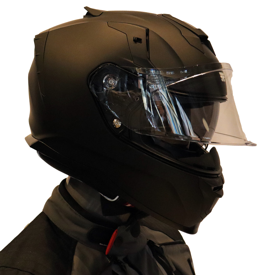 Helmets: Royal Enfield Vista Fiberglass Full Face Helmet (Black)