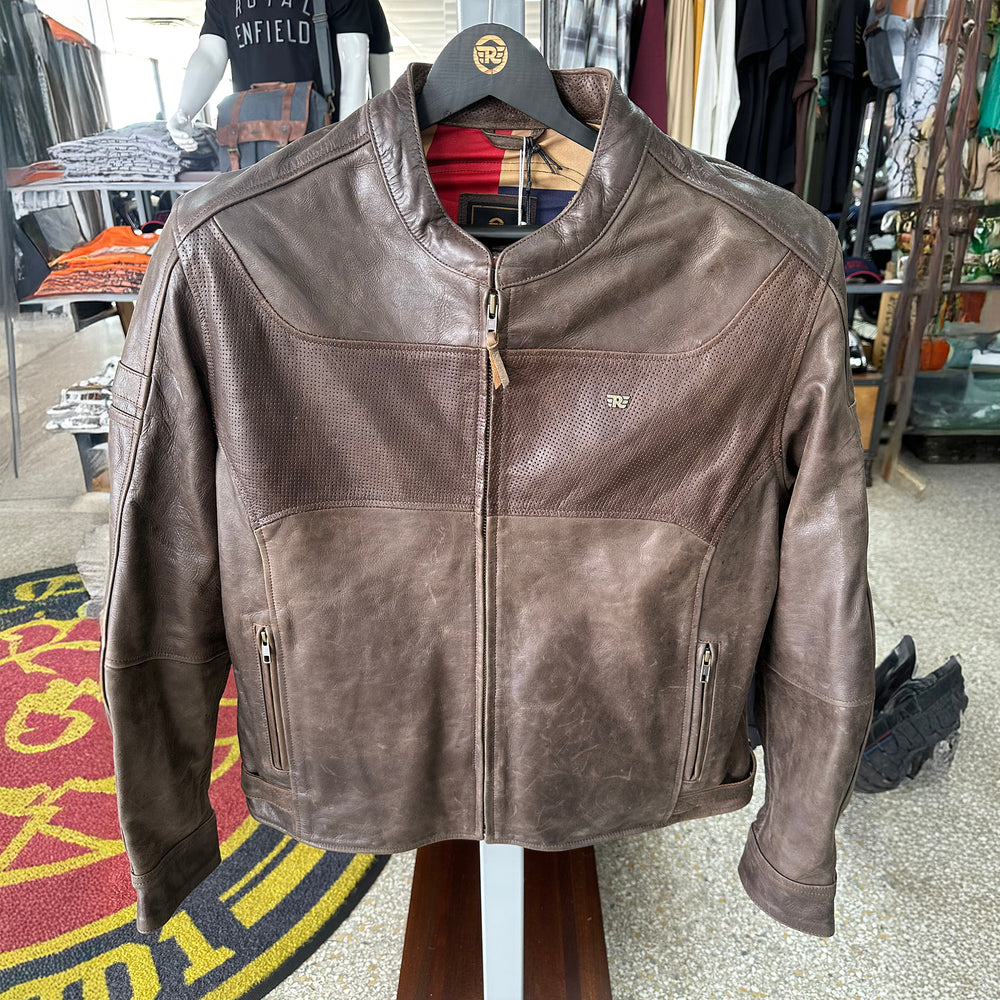 Jacket: Classic Leather Jacket (Dark Tan)