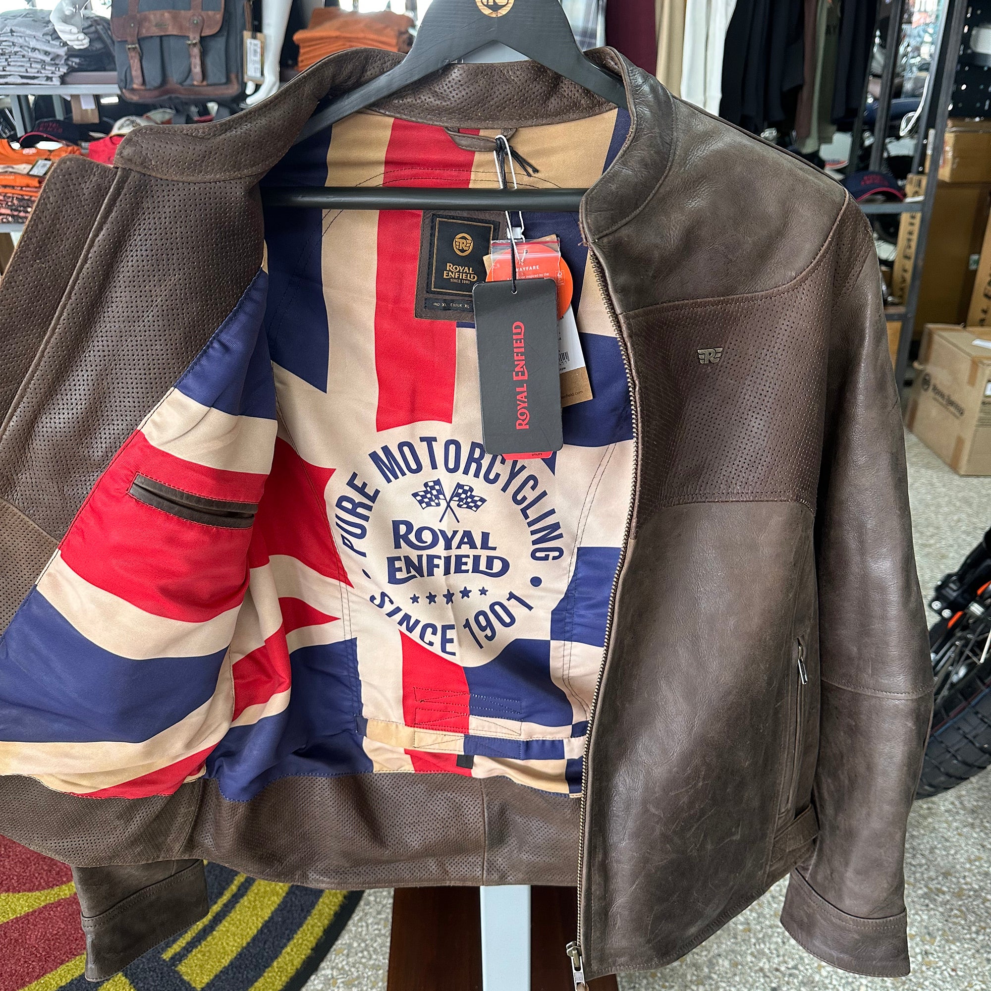 Royal Enfield Classic Leather Jacket in Dark Tan