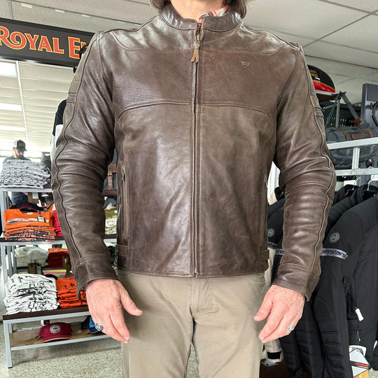 Jacket: Classic Leather Jacket (Dark Tan)