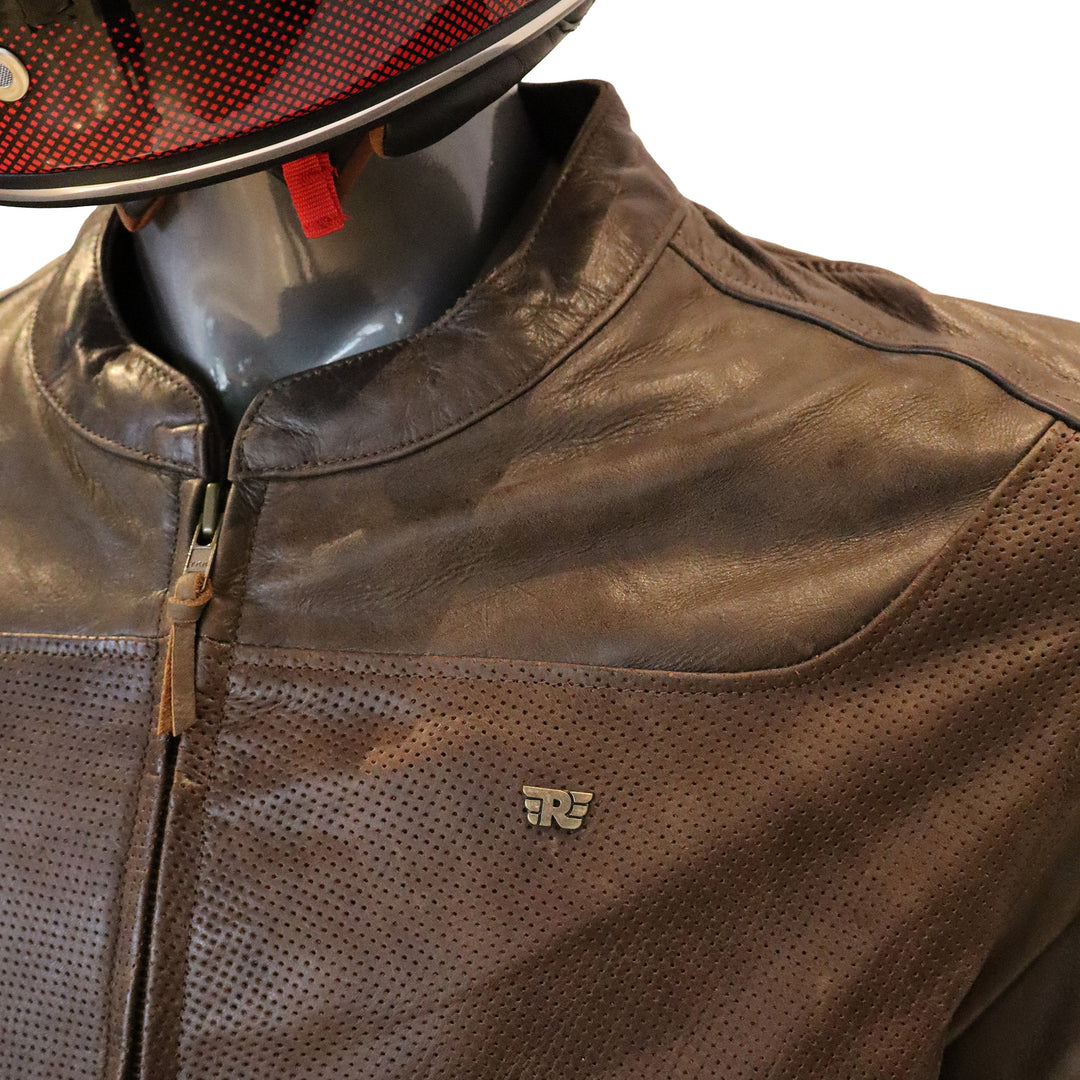 Jacket: Classic Leather Jacket (Dark Tan)