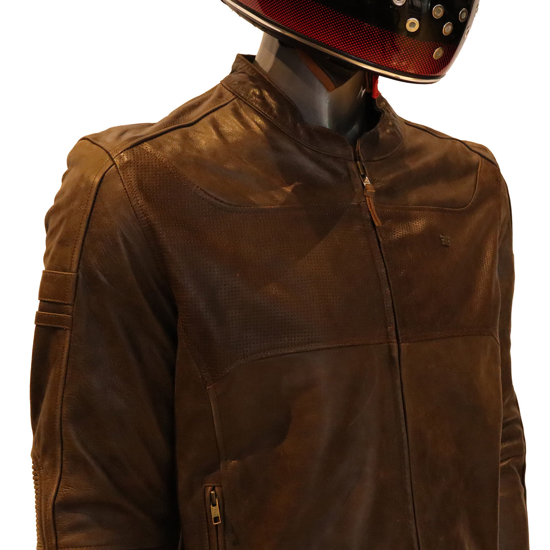 Jacket: Classic Leather Jacket (Dark Tan)