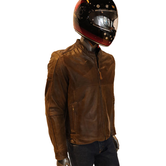 Jacket: Classic Leather Jacket (Dark Tan)
