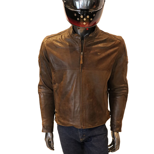 Jacket: Classic Leather Jacket (Dark Tan)