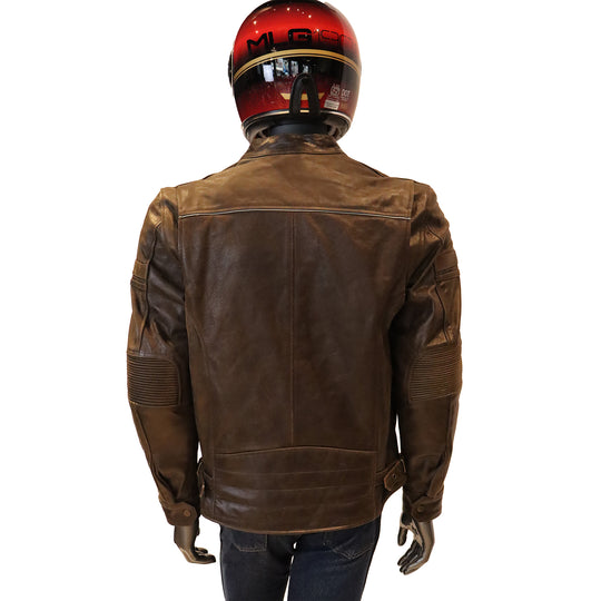 Jacket: Classic Leather Jacket (Dark Tan)