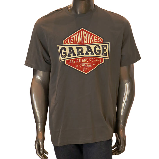 T-Shirt: Custom Bike Garage (charcoal)