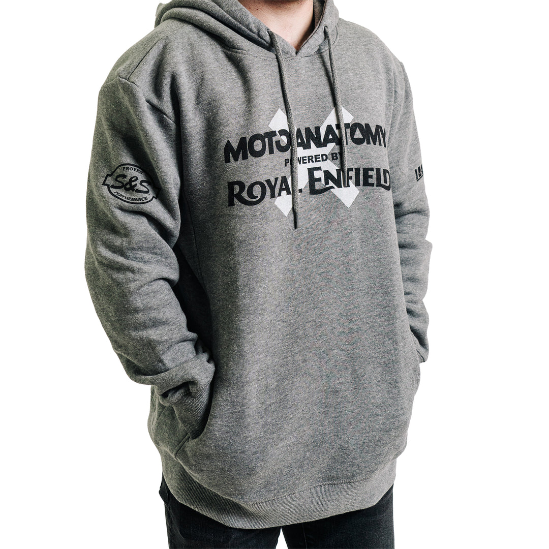 Long Sleeve: Men's Moto Anatomy Fleece Hooded (gray)