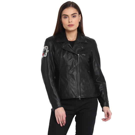 Jacket: Women's Leather Jacket (black)