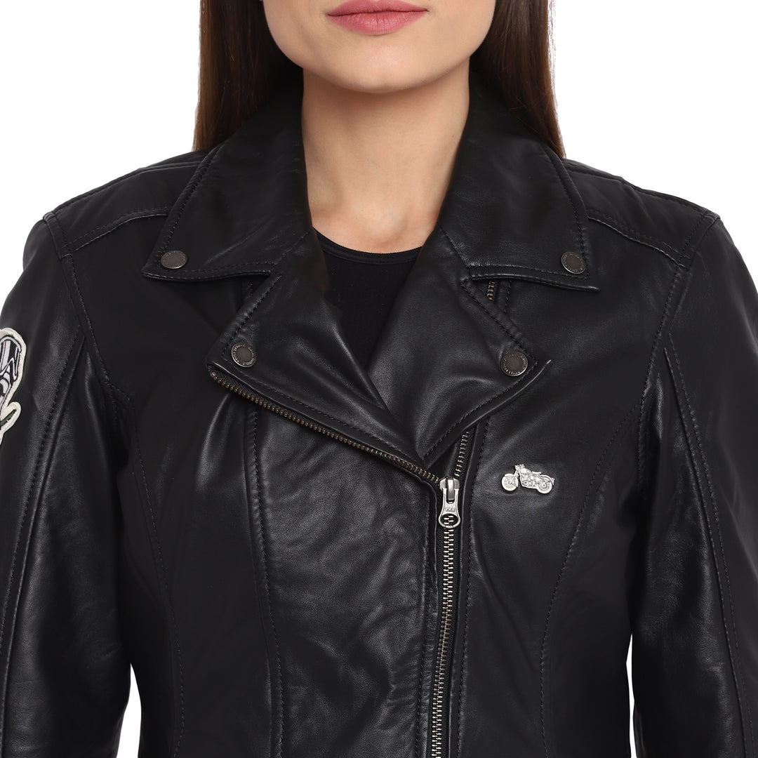 Jacket: Women's Leather Jacket (black)