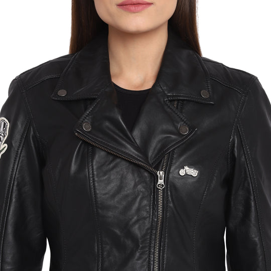 Jacket: Women's Leather Jacket (black)