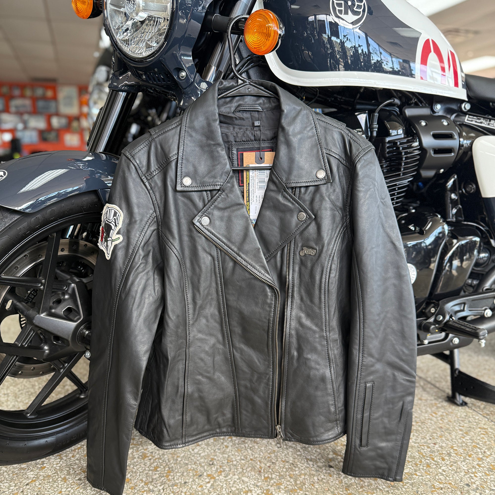 Royal Enfield Women's Black Leather Jacket – RoyalEnfieldGear.com