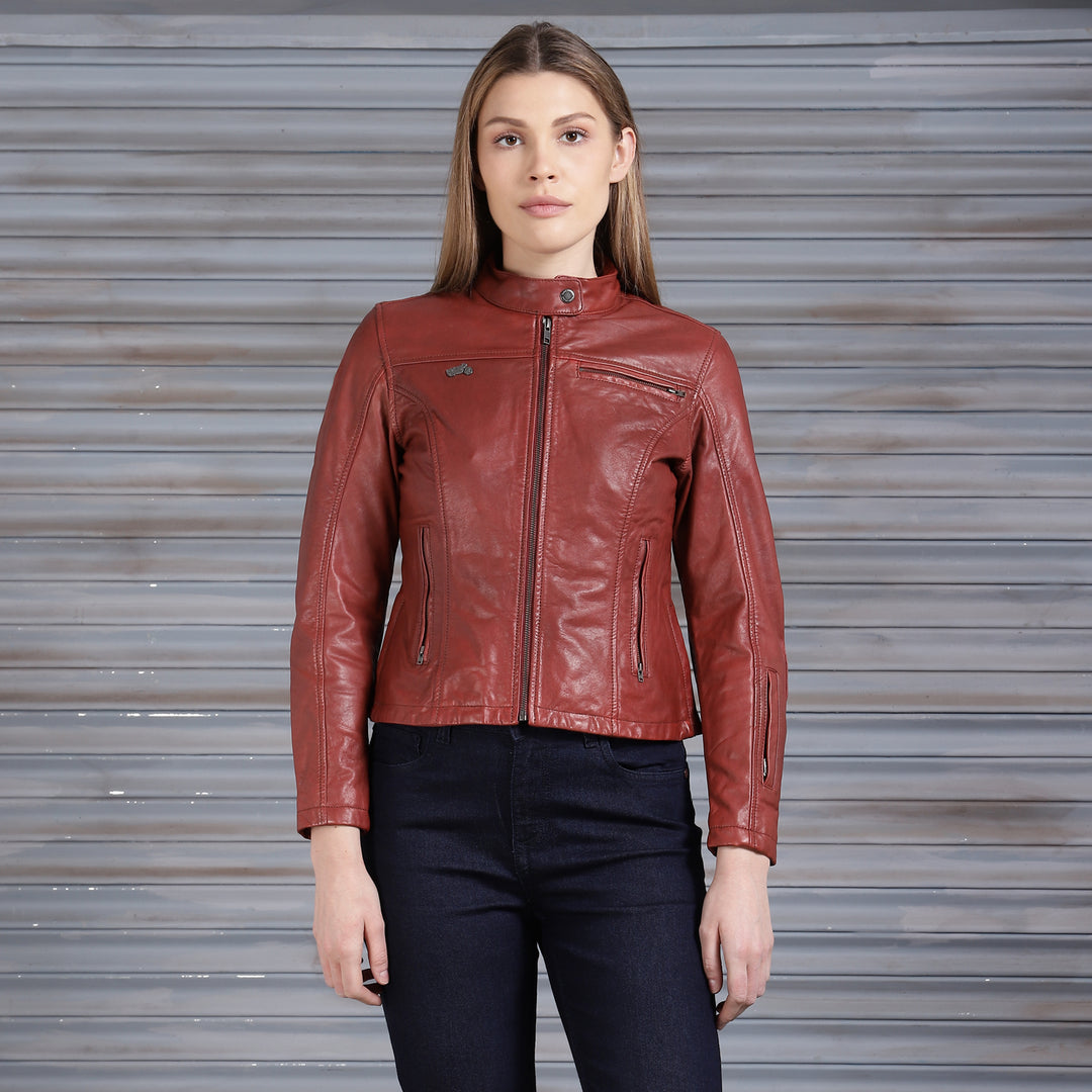 Jacket: Women's Leather Jacket (red)