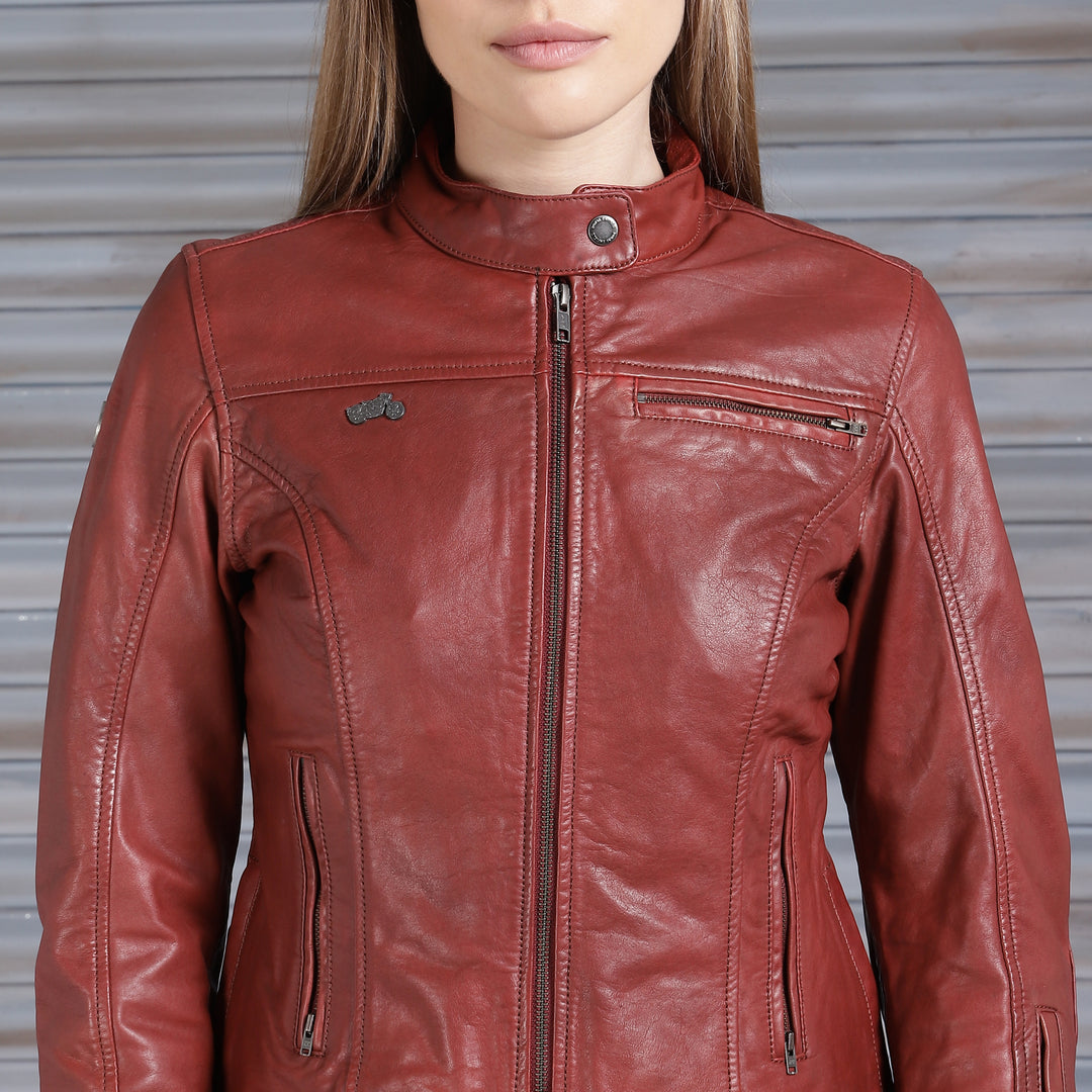 Jacket: Women's Leather Jacket (red)