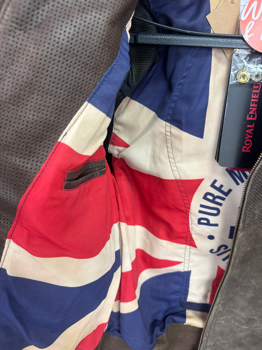 Royal Enfield Classic Leather Jacket Brown Inside View