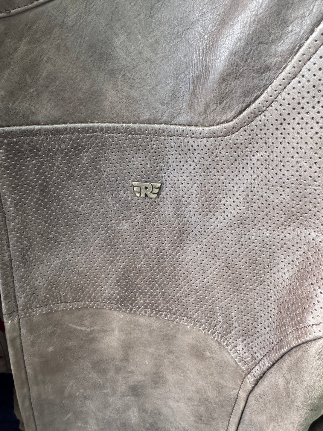 Royal Enfield Classic Leather Jacket Brown Logo View